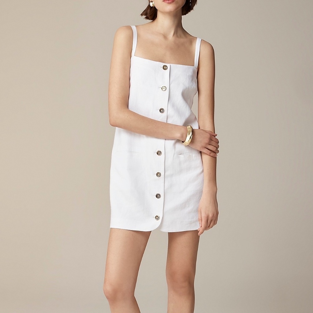 J.Crew Claudia Dress Linen White NWT Small